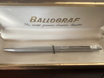 🔴 BALLOGRAF penna sfera pulsante a scatto Signum cromata satinata 2