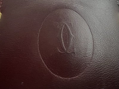 🔴 CARTIER fodero occhiali pelle bordeaux angoli rinforzati metallo vintage