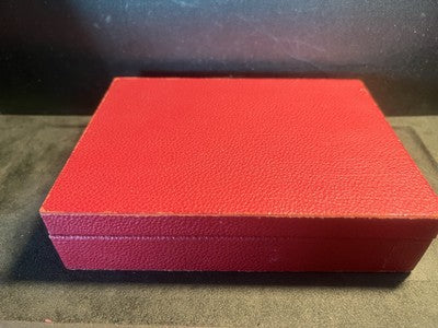🔴 Scatola box orologio DA LUISA legno rossa interno floccato 16,5x12,5 vintage