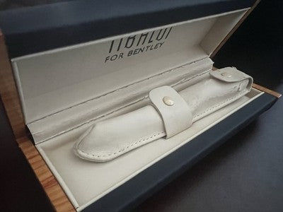 Tibaldi Boîte Box Stylo-Plume Bentley Cuir Bleu Bois Ronce Porte-Stylo A