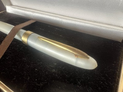 Estense Stylo-Plume Stylo à Plume Celluloid Or 14K Écrit Boîte Vintage