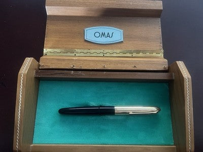 🔴 OMAS penna stilografica 556/S Extra cappuccio dorato pennino ORO Brevetto 445