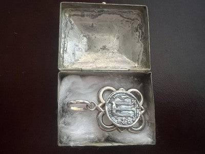 🔴 Ciondolo GERARDO SACCO Argento 925 Maschere & Monete con medaglia vintage