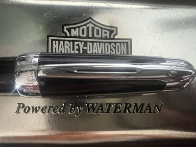 🔴 WATERMAN penna stilografica HARLEY DAVIDSON moto pennino F con astuccio latta