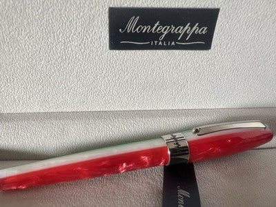 🔴 MONTEGRAPPA penna stilografica 1912 tricolore bianca rossa verde Italia RARA