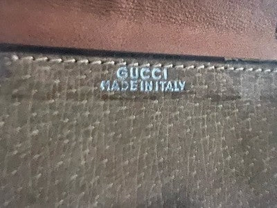 🔴 GUCCI porta documenti pelle marrone brev. N. 64.509 con busta vintage
