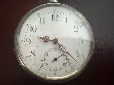 🔴 Orologio tasca uomo svizzero carica manuale lancette smerlate vintage