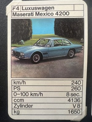 🔴 Vintage Car Quartett Supersportwagen Spider 14-TEILIGES Vintage-Kartenspiel 