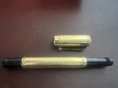 🔴 IDEAL retractable fountain pen GOLD nib works vintage C 