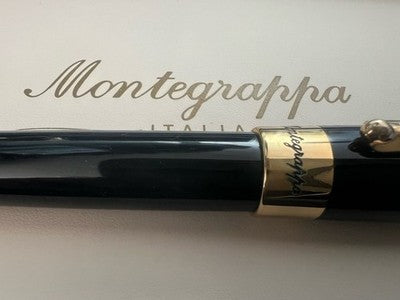 Montegrappa Stylo-Plume Stylo à Plume Manager Noire Finition Plaqué Or M