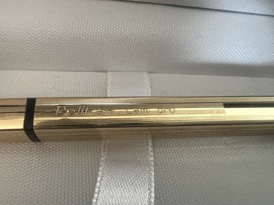 🔴 PELIKAN penna sfera Stratos LAMINATA ORO pulsante a scatto vintage