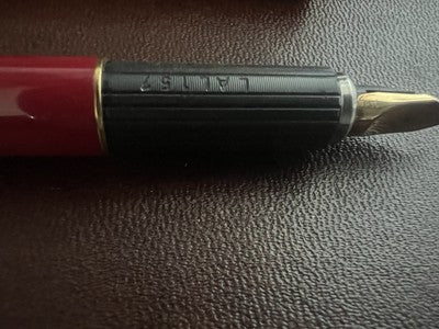🔴 AURORA penna stilografica LACCA ROSSA Hastil pennino ORO 14 kt con cartucce