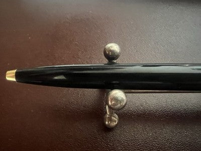 🔴 PARKER penna sfera 45 Custom Flighter De Luxe cabochon nero vintage Made UK