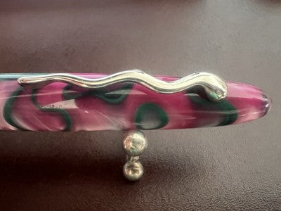 Red Jean Pierre Lépine Fountain Pen Samba 1993 Pink Green Nib M New NOS