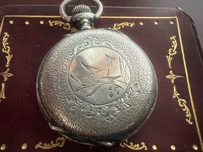 🔴 Orologio tasca ARGENTO 800 donna da revisionare parti vintage Remontoir 14