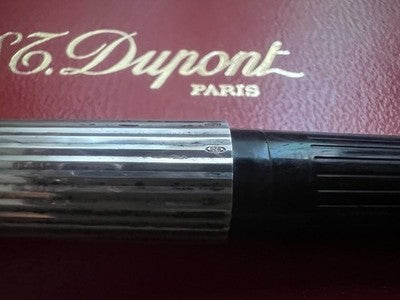🔴 DUPONT penna stilografica ARGENTO 925 pennino ORO 18 carati no cappuccio