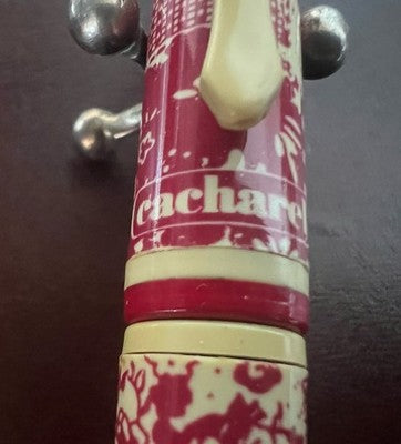🔴 CACHAREL penna stilografica rossa decorata con cartucce scrive vintage