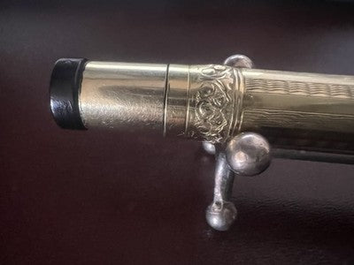 Invicta Pluma Fuente Retráctil Cincelado Chapado Oro Nib 14k Vintage