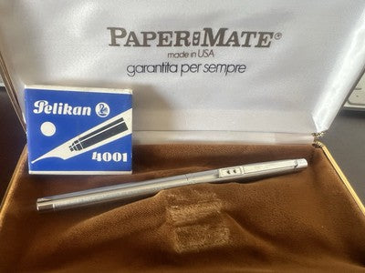 Papermate Stylo-Plume Stylo à Plume Chrome Stylo Plume M Avec Trousse Vintage