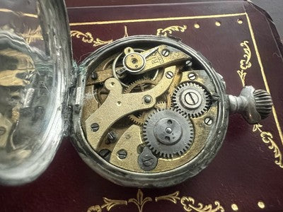 🔴 Orologio tasca ARGENTO 800 donna monachina da revisionare parti vintage 13