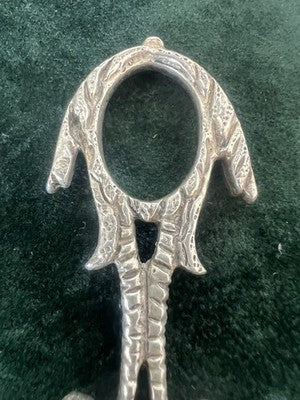 Tischbürste, Silber 800, massiv, mit Naturborsten, Vintage 