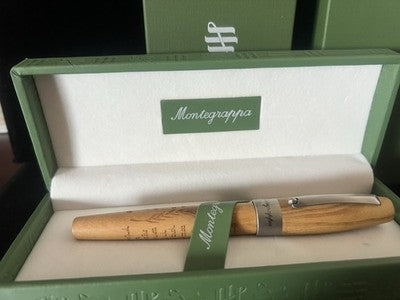 🔴 MONTEGRAPPA Peace Kugelschreiber aus Olivenholz mit hebräischen Gravuren, limitierte Auflage 