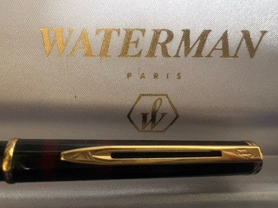🔴 WATERMAN penna sfera lacca Gentleman marmorizzata laminati oro scrive