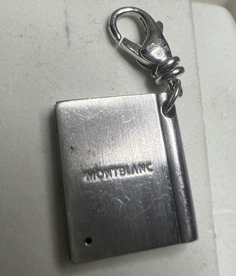 🔴 MONTBLANC 925 Silver pendant small diamond book ingot lobster clasp 
