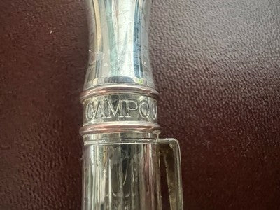 Campo Marzio Stylo-Plume Sphère Chrome Et Laque Noire Plaqué Argent Écrit