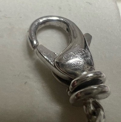 🔴 MONTBLANC 925 Silver pendant small diamond book ingot lobster clasp 