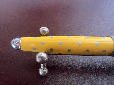 🔴 CAMPO MARZIO mini fountain pen for diary yellow lacquer polka dots writes 