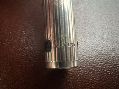 🔴 AURORA penna stilografica Hastil ARGENTO MASSICCIO 925 pennino ORO bianco M