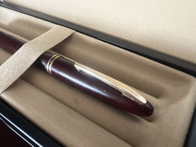 🔴 MILL FRANCE celluloid fountain pen burgundy F writes vintage '50 