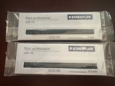🔴 STAEDTLER Mars Professional refill 716 0,5 mm NOS Made in Germany (2 pezzi)