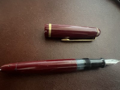 🔴 STILE penna stilografica bordeaux a pistone pennino Regent M scrive vintage