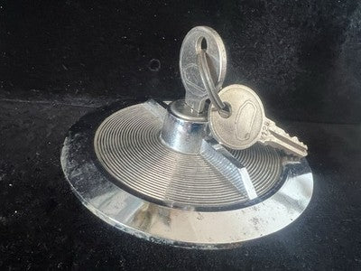 🔴 FIAT tappo serbatoio cromato con chiave modello GASTOP vintage