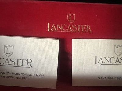 🔴 LANCASTER scatola cronografo rossa velluto con certificato istruzioni vintage