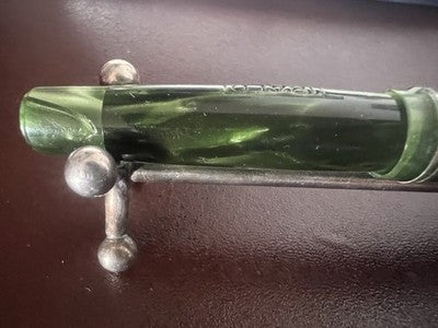 Tibaldi Stift Füllfederhalter Bruchsicher Zelluloid Grün Feder Gold Vintage