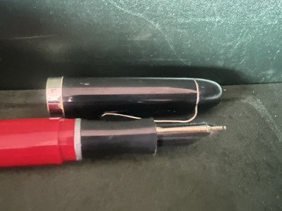 Bic Pens Penholder Sphere Desk Top Red Black Blue 4 Pens Vintage 