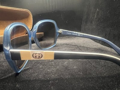 🔴 GUCCI occhiali vista donna montatura GG 3538/S blu logo GG laterale vintage