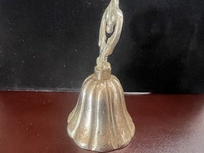 Sonnette Cloche Métal Massif Poignée Décoré Vintage 