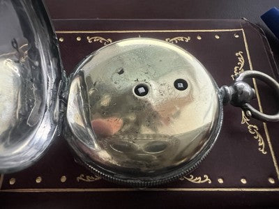 🔴 Orologio tasca ARGENTO 800 donna da revisionare parti vintage Chiavetta 9