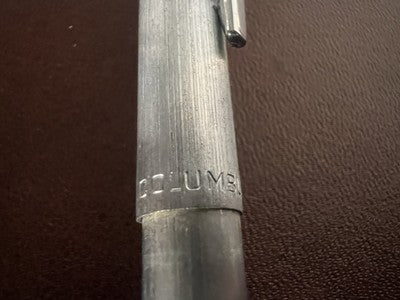 🔴 COLUMBUS penna sfera cromata satinata profili lucidi a scatto scrive vintage
