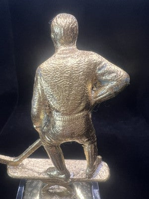 OKEY Player Mascot Car Badge With Vintage Stand In Gold Metal