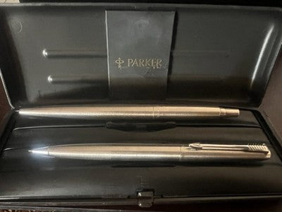 Parker Set Pen Sphere + Mechanical Pencil Steel Brushed CT Scrivono Vintage
