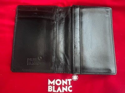 🔴 Schwarzes MONTBLANC Kreditkartenetui aus Leder mit Box und Garantie 
