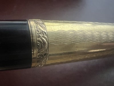 🔴 IDEAL retractable fountain pen GOLD nib works vintage C 