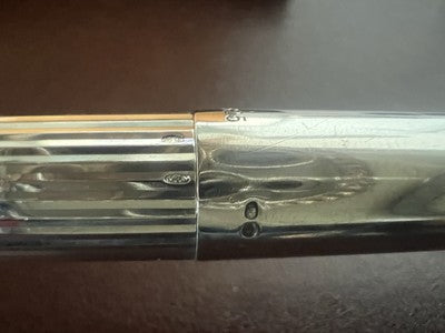 🔴 DUPONT penna stilografica ARGENTO MASSICCIO 925 pennino ORO 18 KT clip lacca