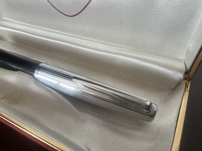 🔴 AURORA penna stilografica Duo Cart pennino ORO cappuccio cromato vintage