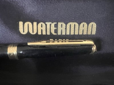 🔴 WATERMAN penna stilografica Perface lacca nera pennino M profili dorati